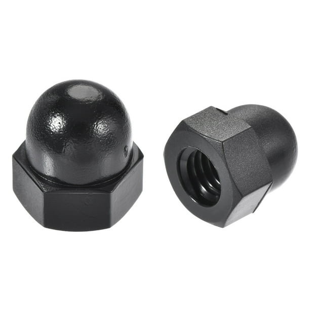 M6 Thread Dia Dome Head Nylon Cap Acorn Hex Nuts Black 20pcs Walmart