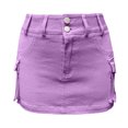 thumbnail image 4 of Yuncity Denim Skirt Women Pocket Midi Cargo Skirts Casual Streetwear With Edgy Vibe Functional Pockets Modern Skirt For Everyday Wear Shorts Size Purple, 4 of 5