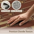 thumbnail image 6 of ODIKA 9'x12' Washable Area Rug Bear Paw Print Vintage Woodland Tracks With Rustic Wood Grain Stripes for Dining Room, Basement, Large Office, Non-Slip Chair-Friendly, 6 of 7