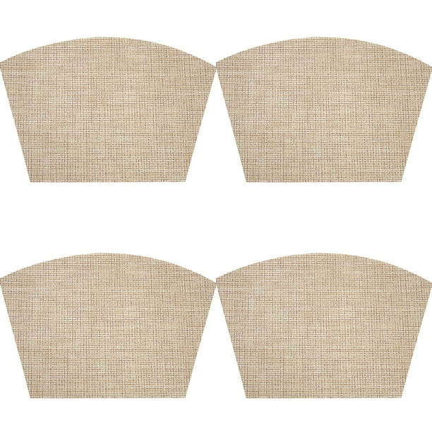 Manteles Individuales de PVC Injueey 4 Piezas Redonda Beige