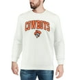 thumbnail image 3 of Men's Colosseum White Oklahoma State Cowboys Arch & Logo Crew Neck Sweatshirt, 3 of 4
