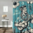 thumbnail image 2 of GOSMITH Bathroom Shower Curtain Elvis Presley Blue Hawaii, Multiple Sizes White, 2 of 7