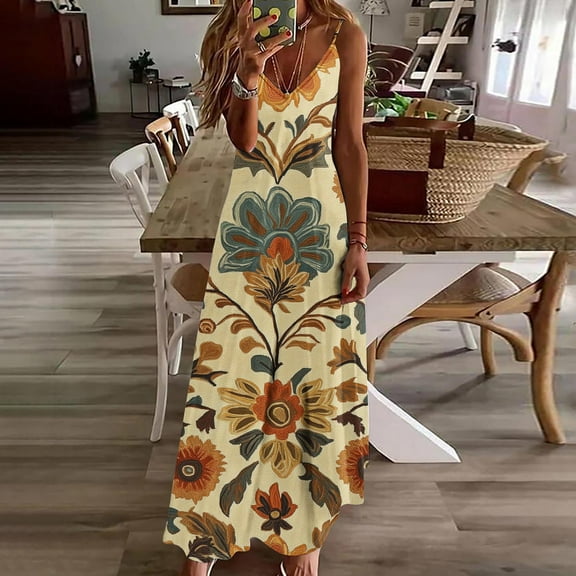 Nuoqisi Women Vintage Spaghetti Strap Maxi Dress Fashion Low Cut Backless Floral Satin Slip Long Dress Y2k Cami Bodycon Dresses