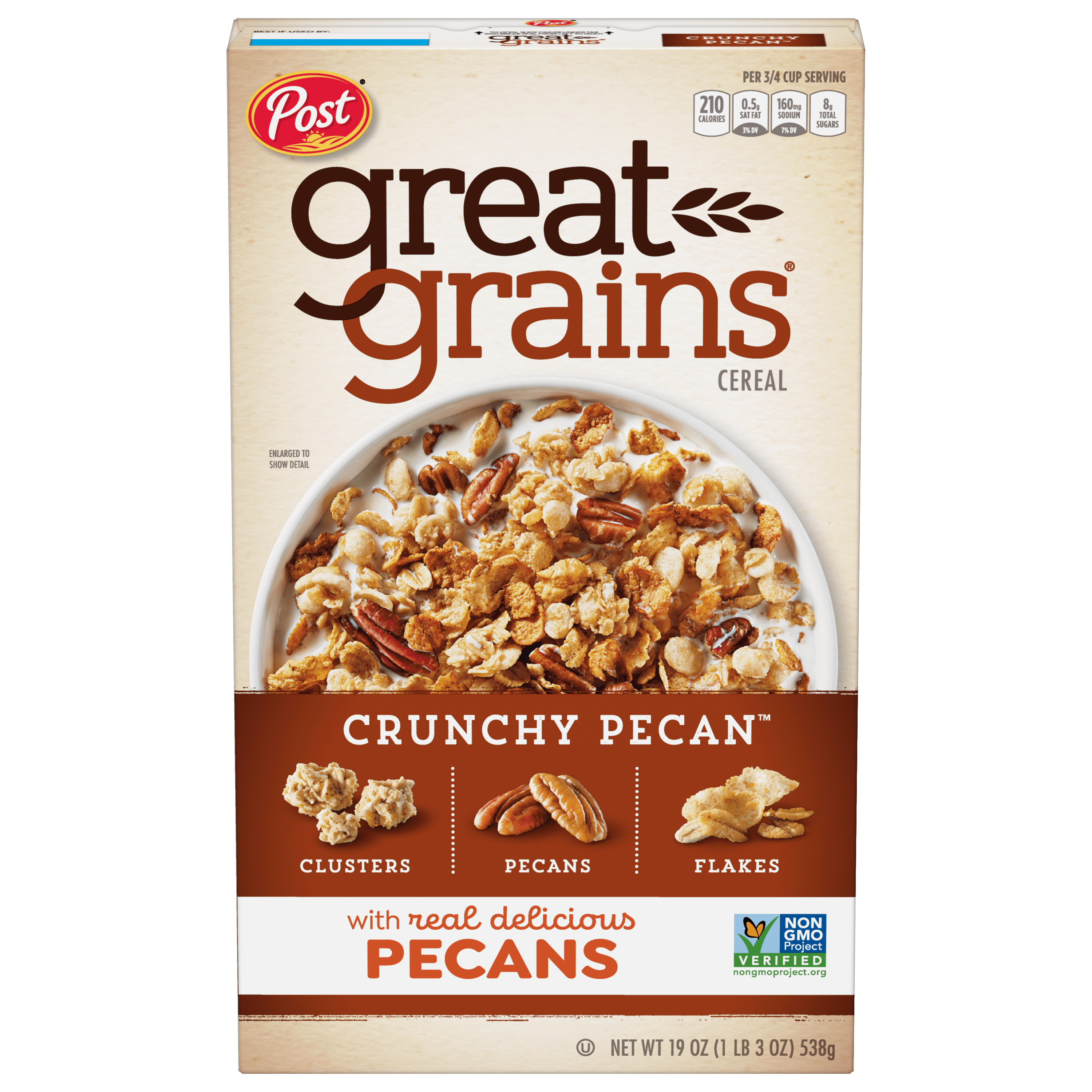 Post Great Grains Crunchy Pecan Cereal, 19 oz Box