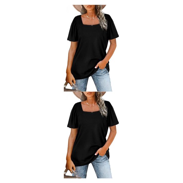 Jumpingount Camiseta de algodón para mujer, camiseta de manga corta, ropa de verano para acampar a la moda Type6 NO6