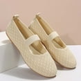 thumbnail image 5 of Summer Saving Clearance! Itsun Womens Dress Shoes Womens Solid Color Round-Toe Flats Shoes Lightweight Soft Sneakers Casual Shoe Beige US Size 5.5, 5 of 5