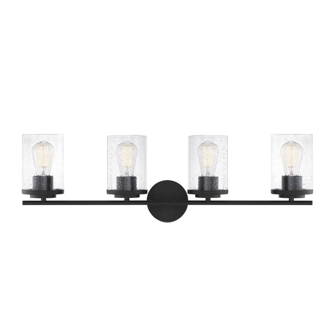 Savoy House 8-8020-4-BK Marshall 4-Light Bath Vanity, 9.5" Matte Black Finish