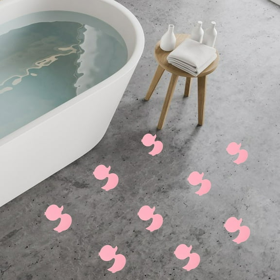 DRAFIDEEP 12Pcs Bathtub Sticker Animal Bathtub Stickers Non Slip Waterproof Pink PEVA Decal For Bath Time