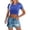 Blue, variant on Yubnlvae Women's Crop Top - Drawstring Waist Pleated Round Neck T-Shirt | Umbilical Top with And Pleated Round Neck T Shirt for Women (Black | L)