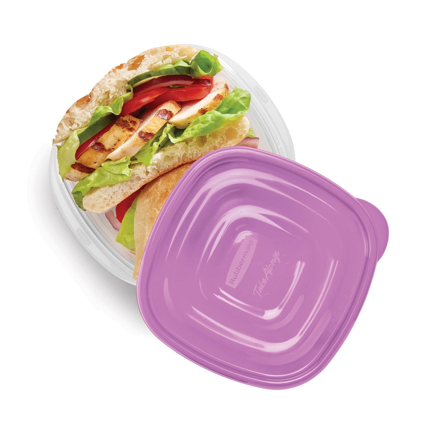 Rubbermaid TakeAlongs Square Food Storage Containers, 669 mL (2.9 Cup), Special-Edition Orchid Purple, 4 Pack