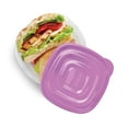 thumbnail image 3 of Rubbermaid TakeAlongs Square Food Storage Containers, 669 mL (2.9 Cup), Special-Edition Orchid Purple, 4 Pack, 3 of 7