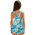 thumbnail image 2 of DISNIMO Girls Swimsuit Plumeria Print Kids One Piece Bathing Suit Skirted Sleeveless Swimwear U Neck Swim Dress Comfortable Breathable Swimsuits for Hawaiian Summer Beach Vacation, 2 of 8