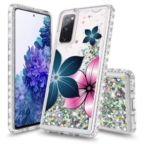 Bemz Liquid Quicksand Case for Samsung Galaxy S20 FE (with Touch Tool) - Midnight Flowers