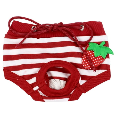Pattern Pet Accessories - Red White Stripes Pattern Adjustable Pet Dog Poodle Waist Diaper Pants M