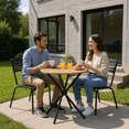 thumbnail image 3 of Homy Casa 31.5in Round Dining Table, Small Space Kitchen Table with Metal Legs for 2–4 People, 3 of 7