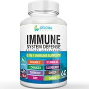 Immune System Support - Daily Formula with Vitamin C, D3, Zinc, Elderberry, Quercetin, Echinacea, Turmeric, Ginger, Garlic