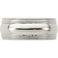 thumbnail image 4 of Sterling Silver Ss 8mm Comfort Fit Double Milgrain Size 13 Band Made In United States qdmc080-13, 4 of 5