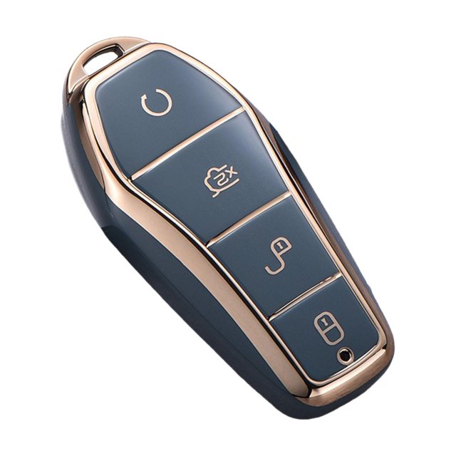 Youkk Max Protection Car Key Case Cover High Protection Easy Installation Impact-resistant PU Elastic Gray Standard 1Set