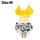 thumbnail image 2 of Conjuntos de bikini para mujer Traje de baño de dos piezas Cintura alta Cuello en V Torcido en la parte delantera Tirantes finos ajustables Traje de baño, 2 of 5