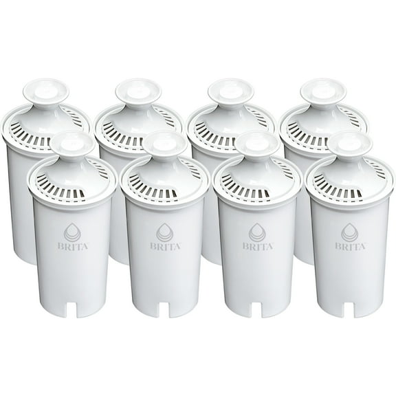 Brita BPA Free Standard Replacement Water Filter for Pitchers and Dispensers, 8 Pack