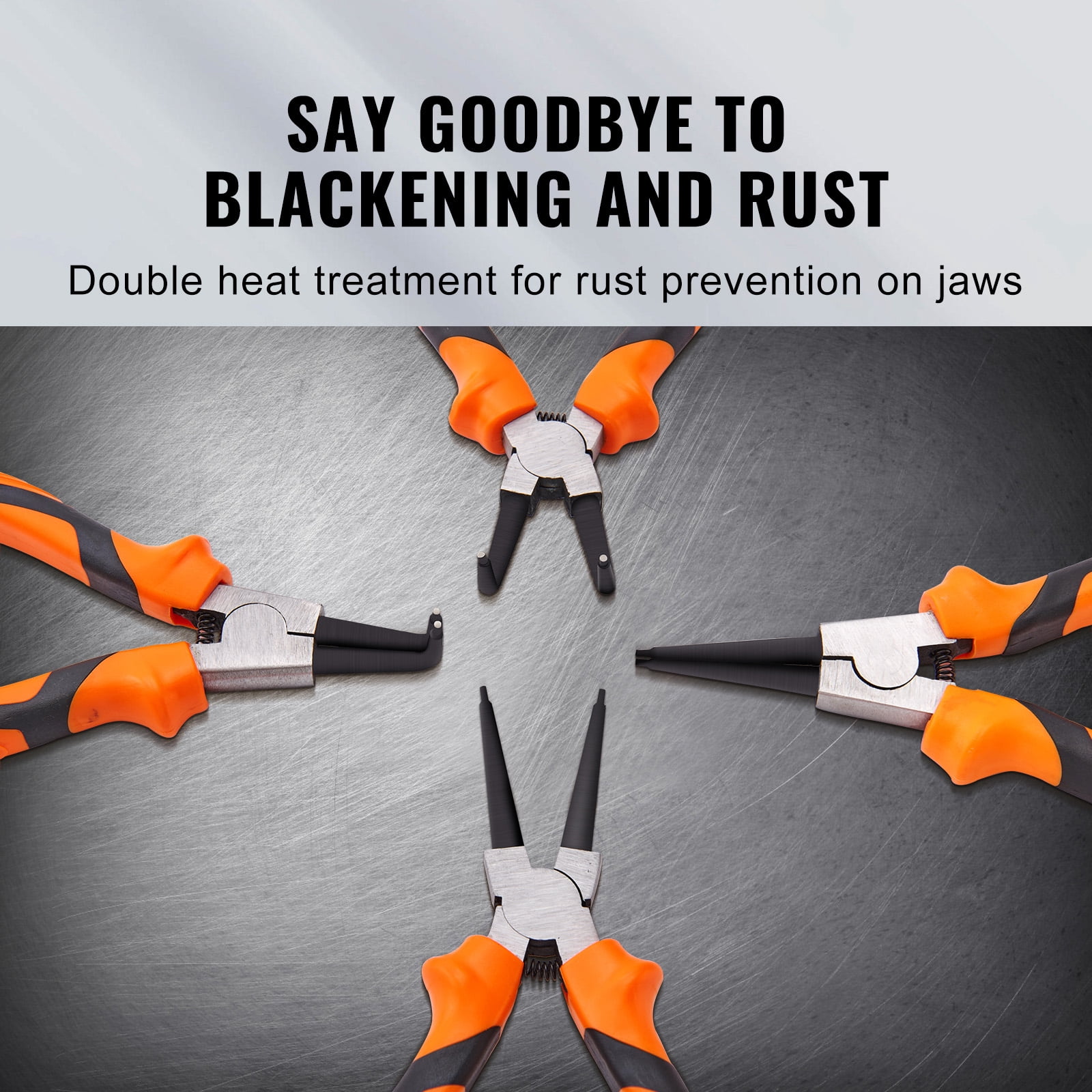 SKYSHALO Snap Ring Pliers Set, 4-Piece 0.07" Tip Diameter, High Carbon Steel Straight and Bent Jaw, Heavy Duty Internal and External Circlip Pliers Kit, with Portable Tool Bag