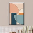 thumbnail image 3 of PixonSign Framed Canvas Print Wall Art Mid-Century Pastel Geometric Semi Circle Collage Abstract Shapes Illustrations Modern Art Decorative Minimal for Living Room, Bedroom, Office - 16"x24" White, 3 of 5