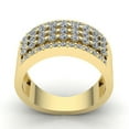 thumbnail image 3 of Genuine 1ct Round Cut Diamond Ladies 3Row Cluster Anniversary Wedding Band Solid 14K Rose, White or Yellow Gold GH SI2, 3 of 3