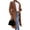 Dark Khaki L, variant on Women's Long Coat Fall Winter One Button Closure Lapel Jacket Loose Fit Solid Color Overcoat for Office Casual Wear
