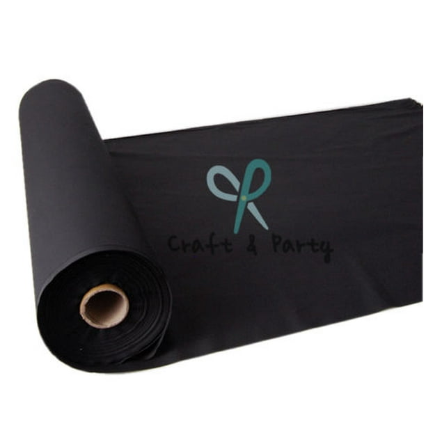 Plastic Banquet Tablecloth Roll, Black, 40in x 100ft