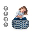 thumbnail image 2 of Abstract Storage Toy Bag Chair, Creative Japanese Folk Inspired Dichromatic Semicircles Print, Stuffed Animal Organizer Washable Bag, Small Size, Night Blue Eggshell, by Ambesonne, 2 of 3