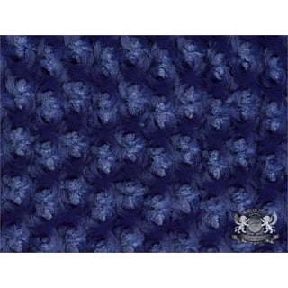 FabricLA Rosebud Minky Fabric - Soft and Minky Fabric - 58/60 Inches (150  CM) Wide - Rose Cuddle Minky Fabric by The Yard - Baby Minky Fabric - Navy