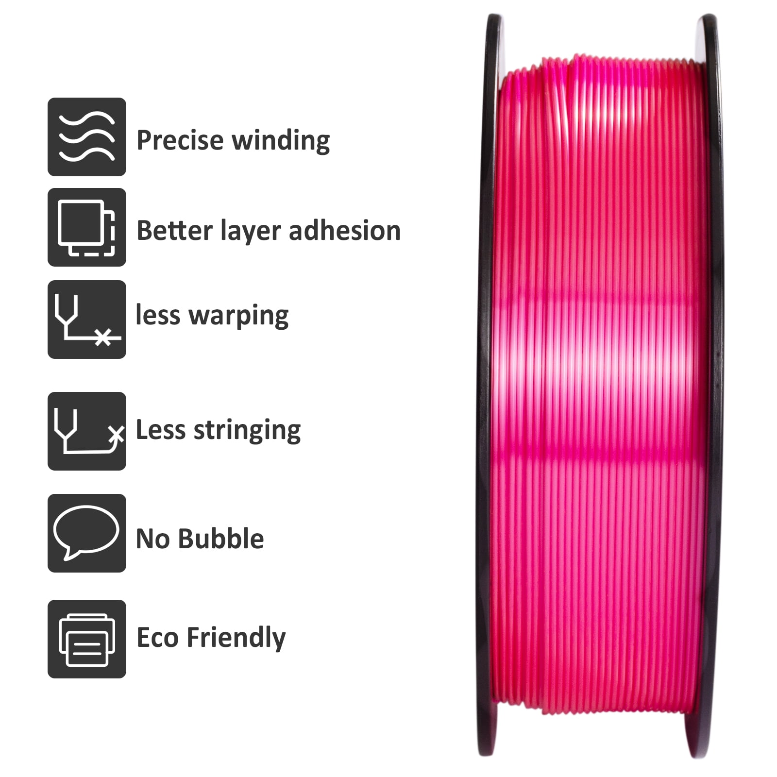 GEEETECH 3D Printer silk magenta PLA Filament 1.75mm 1kg Spool (2.2lbs),Dimensional Accuracy +/- 0.03mm