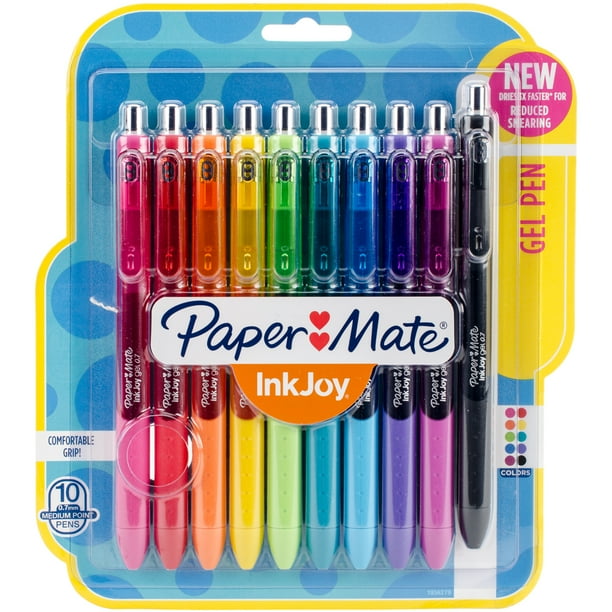 Paper Mate Inkjoy Gel Pens Medium Point Assorted Colors 10 Count Walmart Com Walmart Com