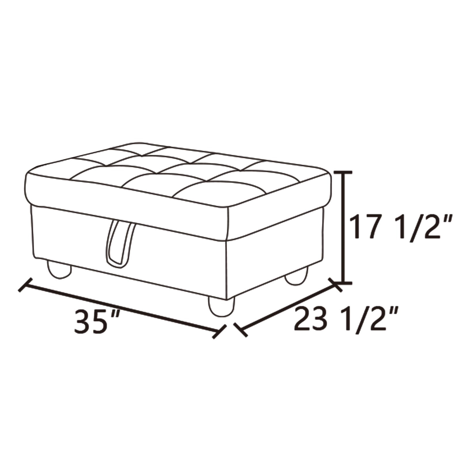 PonLiving Oversized Leather Storage Ottoman with Lid Lifting, for Living Room/Bedroom/Office