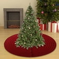 thumbnail image 3 of Falda para árbol de Navidad, tapete para árbol de fiesta, falda para árbol de Navidad, adornos navideños para nuevo Rojo oscuro, 3 of 5