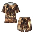 thumbnail image 4 of Lsque Western Skeleton Cowboy Horse Women's Short-Sleeved Pajama Set - 2 Piece Soft and Lightweight Sleepwear Set-X-Large, 4 of 9