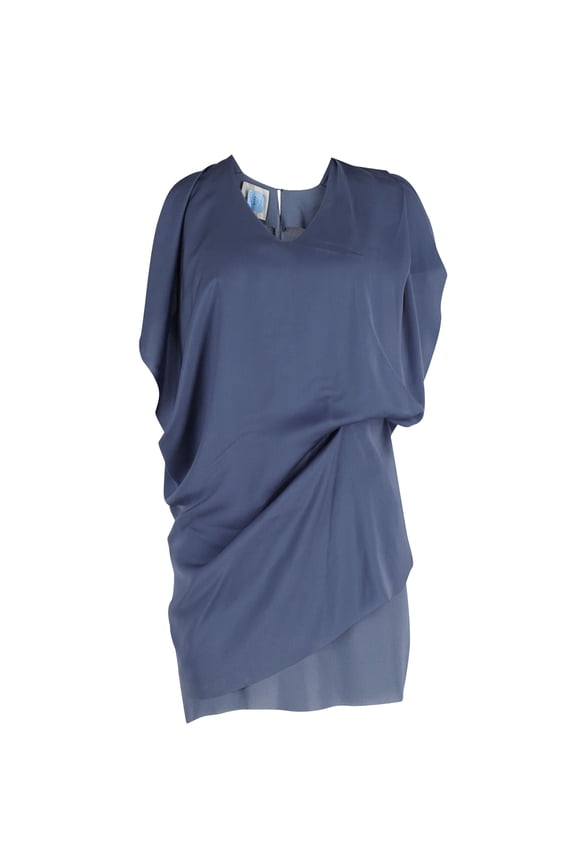 Pre-Owned Acne Studios Mallory Overlay Mini Casual Dress in Navy Blue Polyester