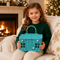 thumbnail image 2 of Vintage Woven House Basket with Door, Decorative Handwoven Storage Basket with Handle & Rustic Design, Multi-Purpose for Holiday Decor Home Storage Gift Organization（Blue）, 2 of 8