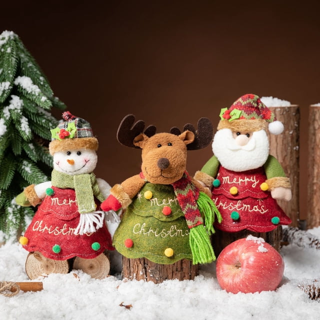 RV Bolsa de regalo de tres manzanas con cremallera muñeca de dibujos animados bolsa de regalo tridimensional para niños decoración de Navidad 20*20cm