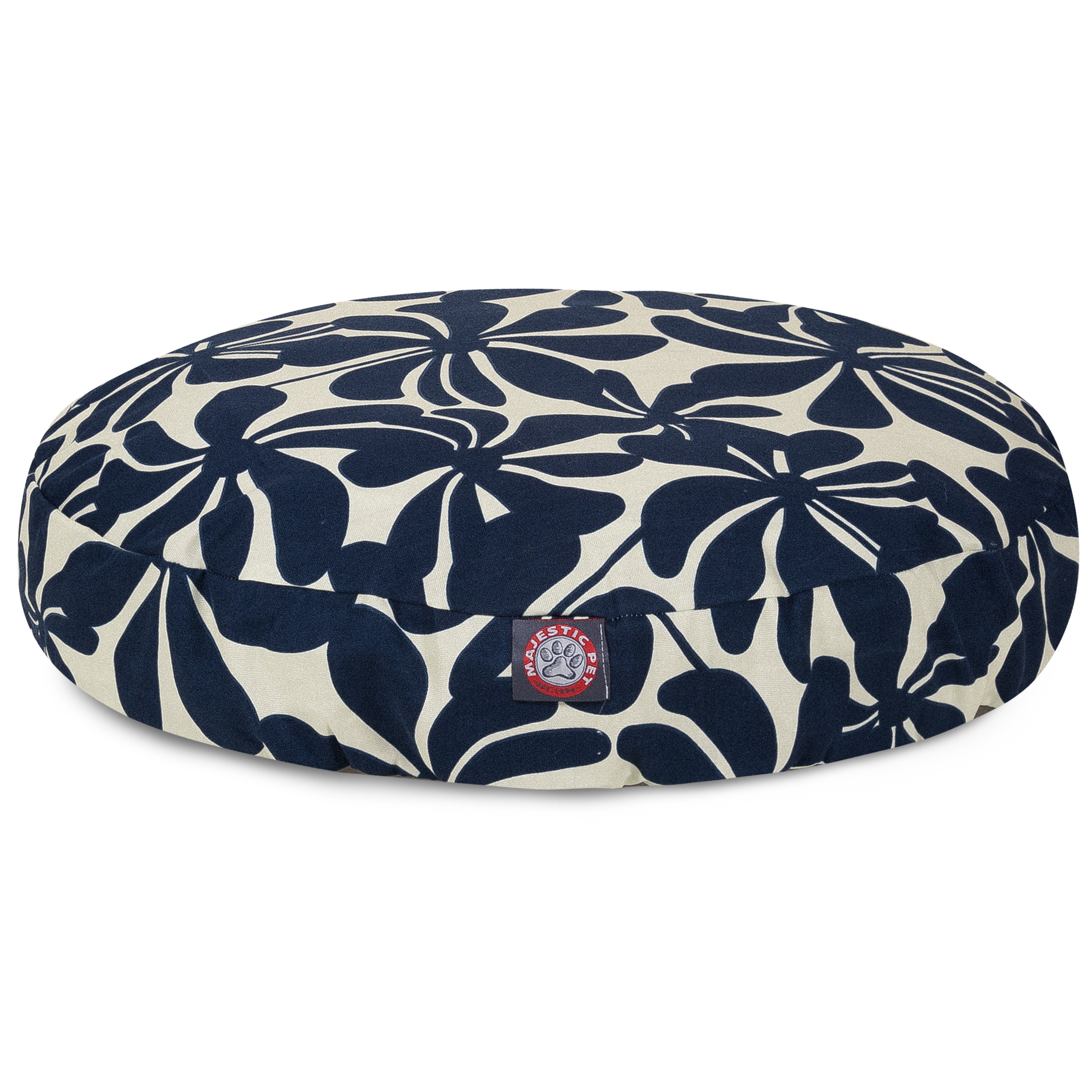 Majestic Pet | Plantation Round Pet Bed For Dogs, Removable Cover, Navy Blue, Small