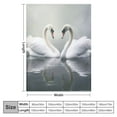 thumbnail image 4 of Creowell Swans Water Heart Shape Ideal Comfy Throw Blanket Flannel Material Lightweight Blanket for All Seasons 60x80in, 4 of 6