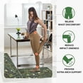 thumbnail image 5 of Black Green Botanical Kitchen Rugs Set of 2 Plant Leaf Anti-Fatigue Kitchen Mat Natural Comfort Standing Waterproof PVC Mats 2/5" Thick Leather Carpet for Laundry Office Sink(17.3" x28" + 17.3" x 47"), 5 of 6