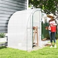 thumbnail image 2 of Dranite 5'x4'x7' Lean-to Greenhouse, Walk-In, Roll-up Window, PE, White, 2 of 11