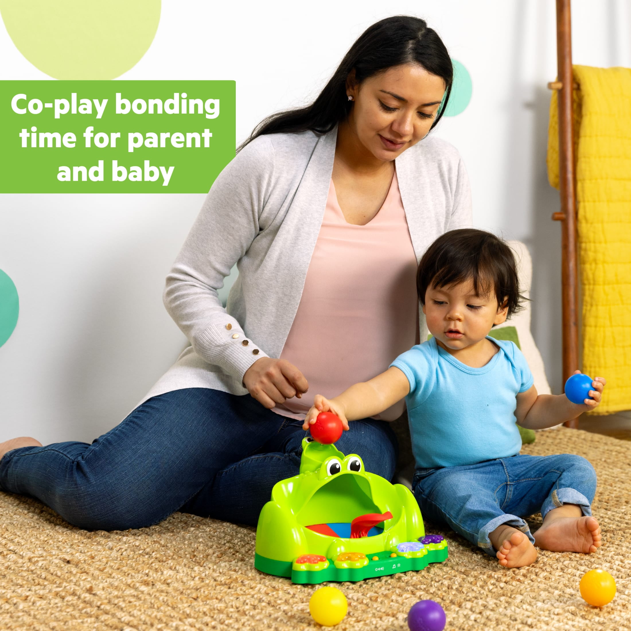 Bright Starts Poppin' Ball Frog Ball Play Toy, Unisex, Infant