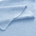 thumbnail image 3 of Cotton Throw Blanket Moss Stitch Solid Soft Sofa Couch Bed Decorative Knitted Blanket Pale Blue 30 'x 40", 3 of 8