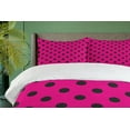 thumbnail image 4 of Ambesonne Hot Pink Duvet Cover Sets, Pop Art Inspired Dots, 2-Queen, Hot Pink Black, 4 of 6
