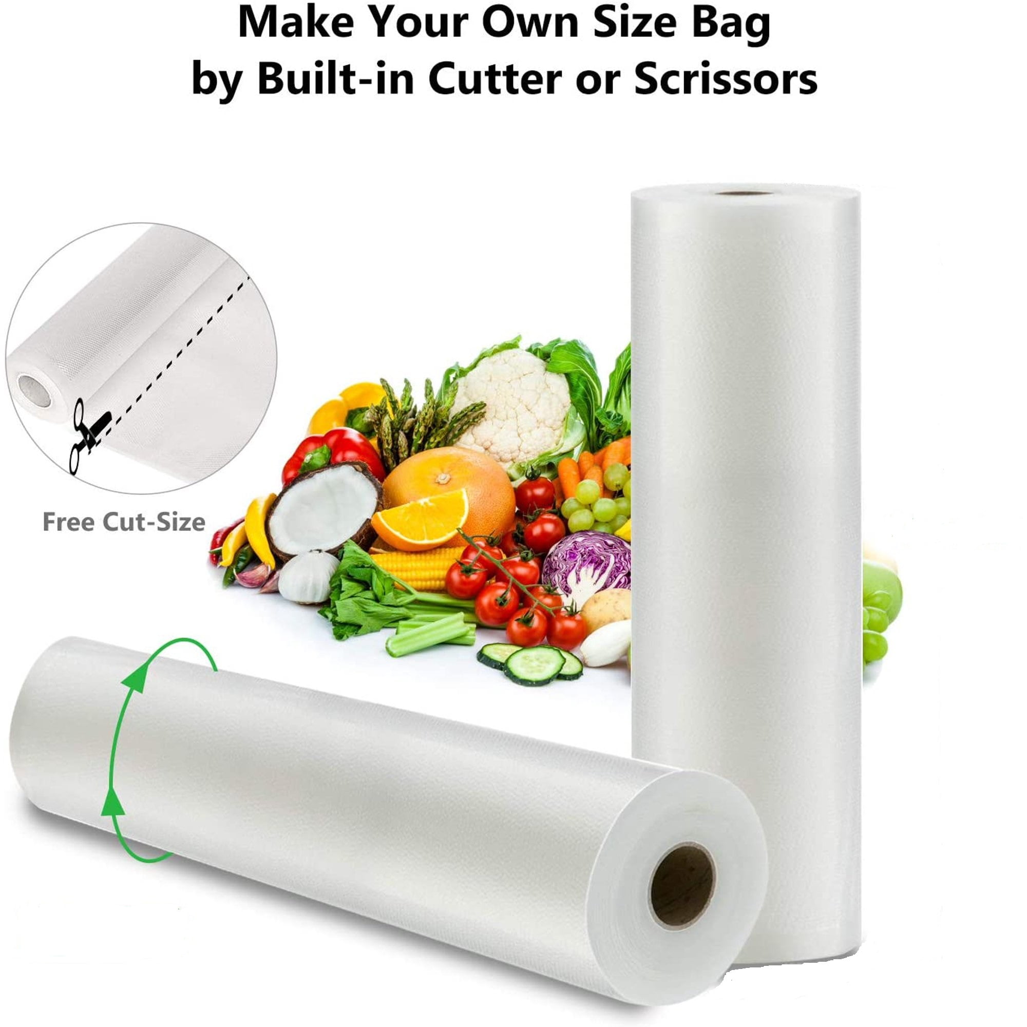 Double-Sided Twill Roll Bag for Food Storage, Double Layer Thickness 32 Silk,Heavy Duty and Puncture Resistant, BPA Free, Great for vac storage, 20CM*15M