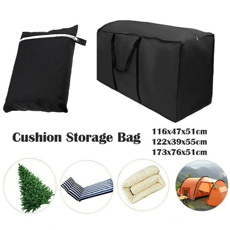 Large Black Heavy Duty Outdoor Garden Furniture Cushion Storage Bag Case S M L 
