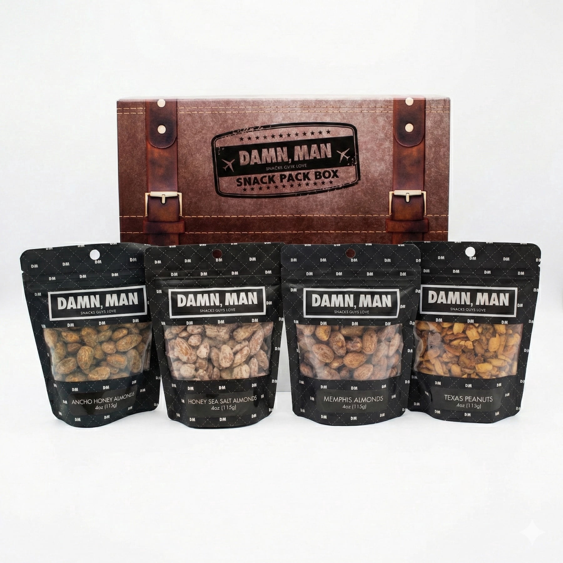 Damn, Man Honey BBQ Nut Snack Pack Box - Sweet & Spicy Father's Day Gift for Dad