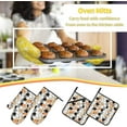 thumbnail image 5 of Cute Cat Oven Mitts Pot Holders Set of 4, Kitchen Gloves Potholders Heat Resistant for Chef Baking Cooking Grilling BBQ, 5 of 6